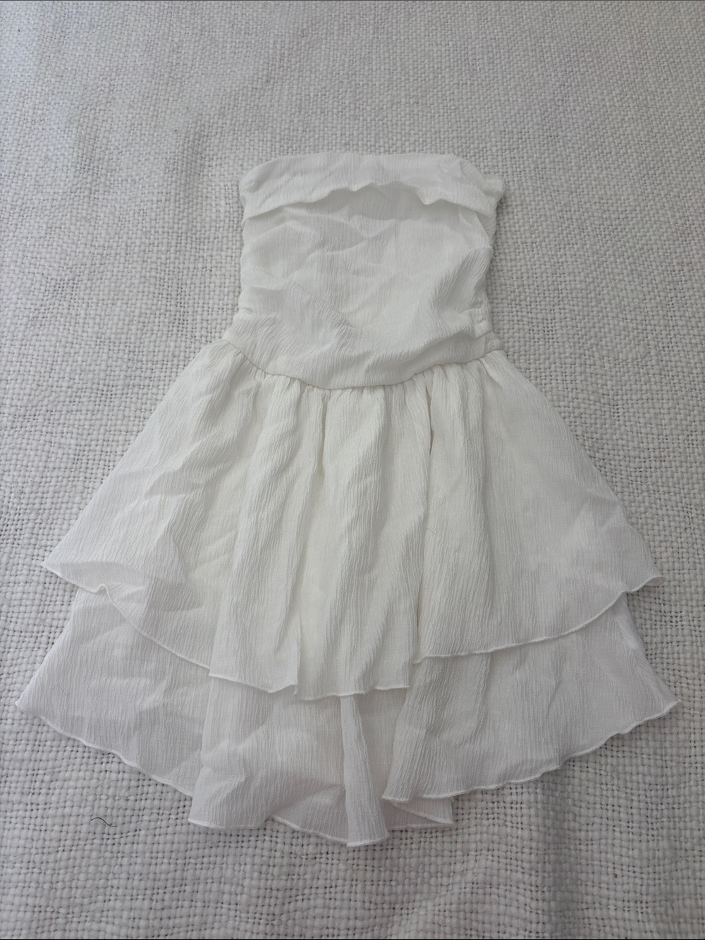 Cider strapless white mini dress